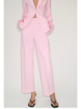 Zara low rise straight leg pants in pink